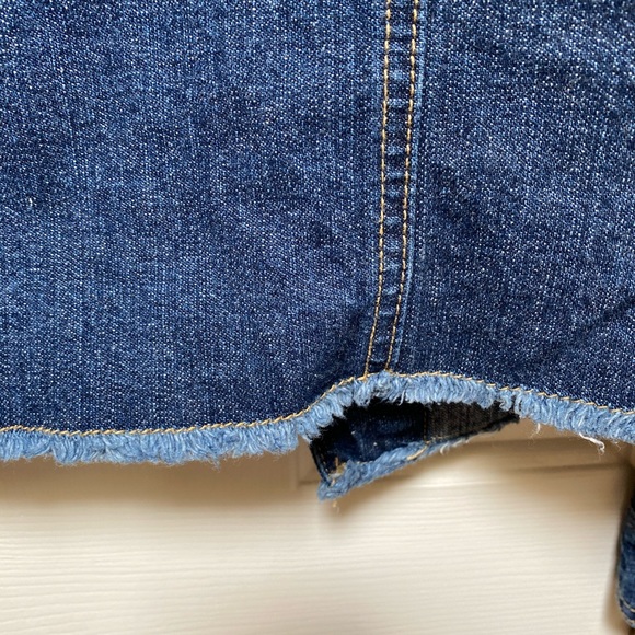 Indigo Rein Distressed Front Button Med-Dark Blue Denim Jacket Size Small VGC - Picture 6 of 7